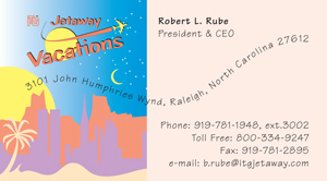 Jetaway Vacations Business Card